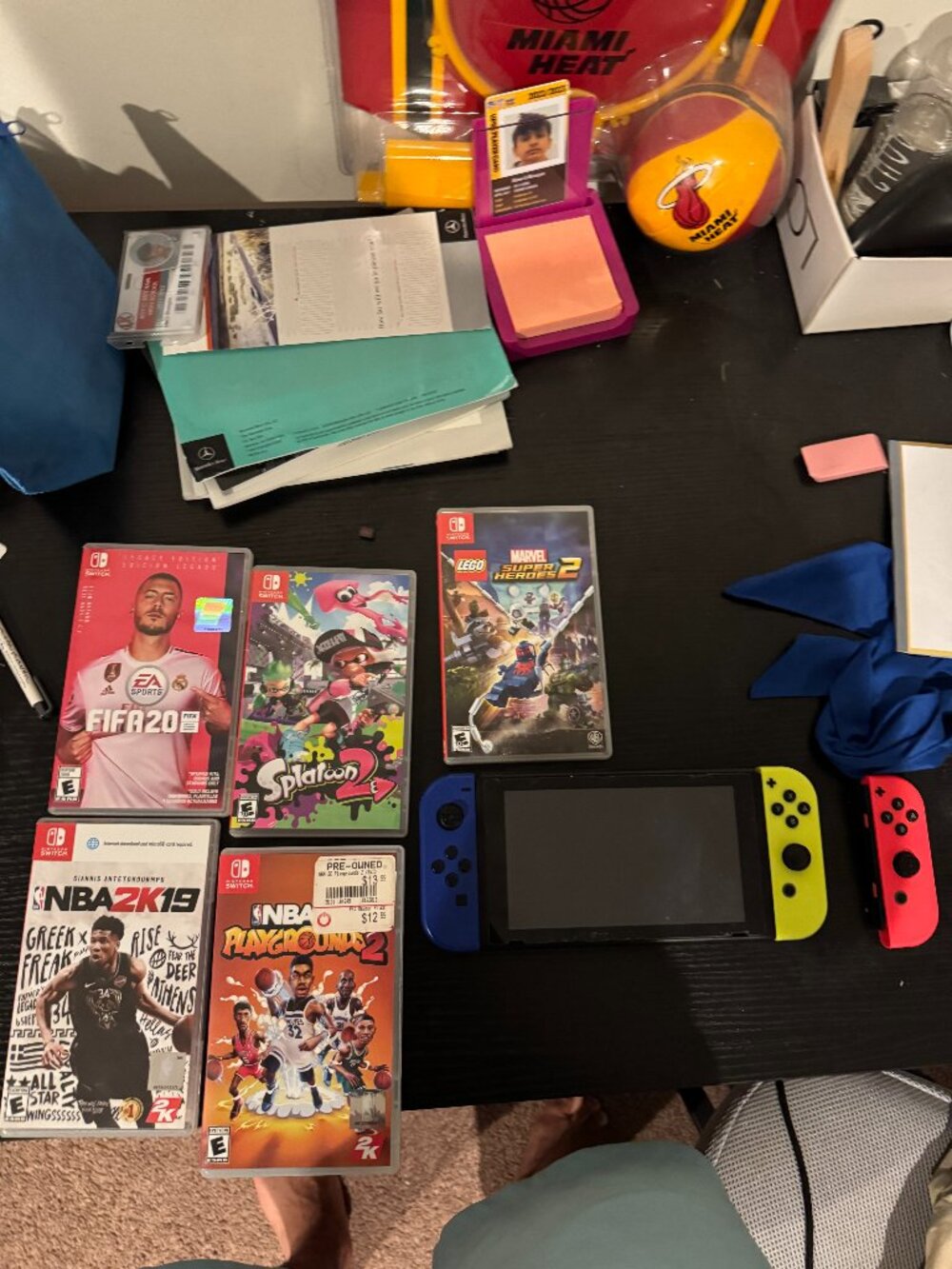 Nintendo Switch HAC-001 Bundle 3 Joy Cons 5 Games Untested Damaged Screen READ